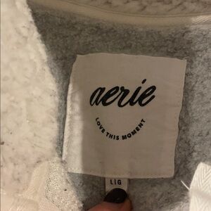 aerie Plush White Sherpa Pullover
